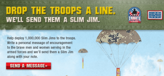 Help Send FREE Slim Jims to the Troops…