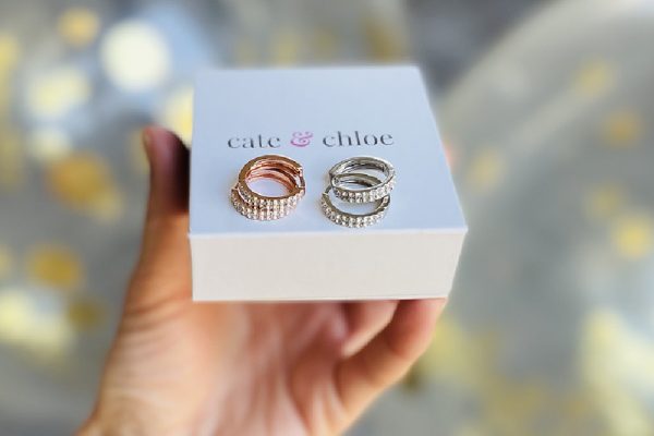 Cate and Chloe Alice 18K Gold-Plated Hoop Earrings w/ Swarovski Crystals Only $18 Shipped
