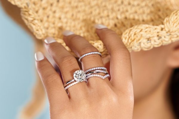 Moissanite 18K Gold Plated Stackable Rings from $19.99 Shipped on Amazon (Beautiful Wedding Band Placeholder!)