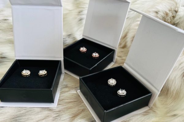 Cate & Chloe White Gold Plated Halo Stud Earrings Just $16.80 Shipped (7 Pretty Colors Available!)