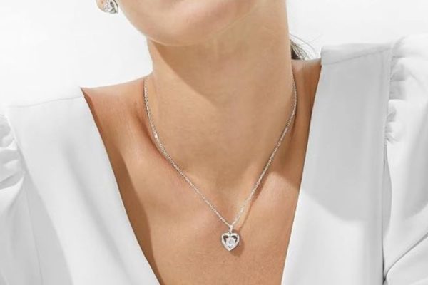 Moissanite Sterling Silver Dainty Heart Necklace Only $56.88 Shipped for Amazon Prime Members