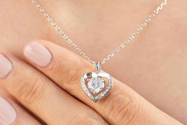 Moissanite Sterling Silver Dainty Heart Necklace Only $56.88 Shipped for Amazon Prime Members