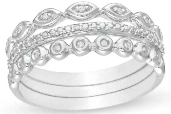Up to 70% Off Zales Jewelry | Diamond Accent Stackable Band Set Just $152.70 Shipped (Reg. $509)