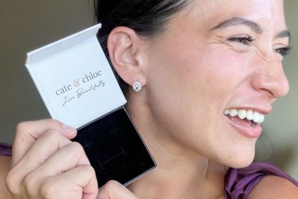 Cate & Chloe White Gold Plated CZ Stud Earrings ONLY $18 Shipped (Regularly $150)