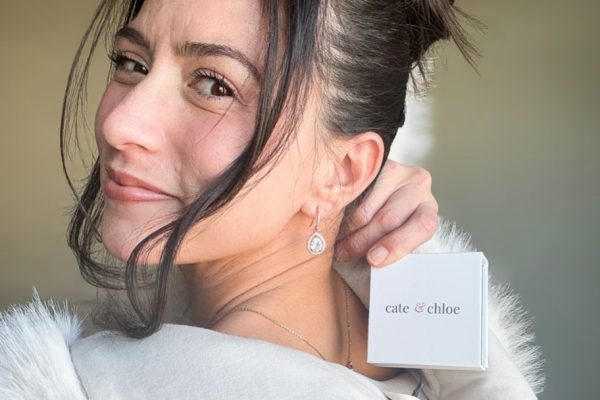Cate & Chloe 18K Halo Teardrop Earrings Just $18 (Valentine’s Day Gift Idea!)